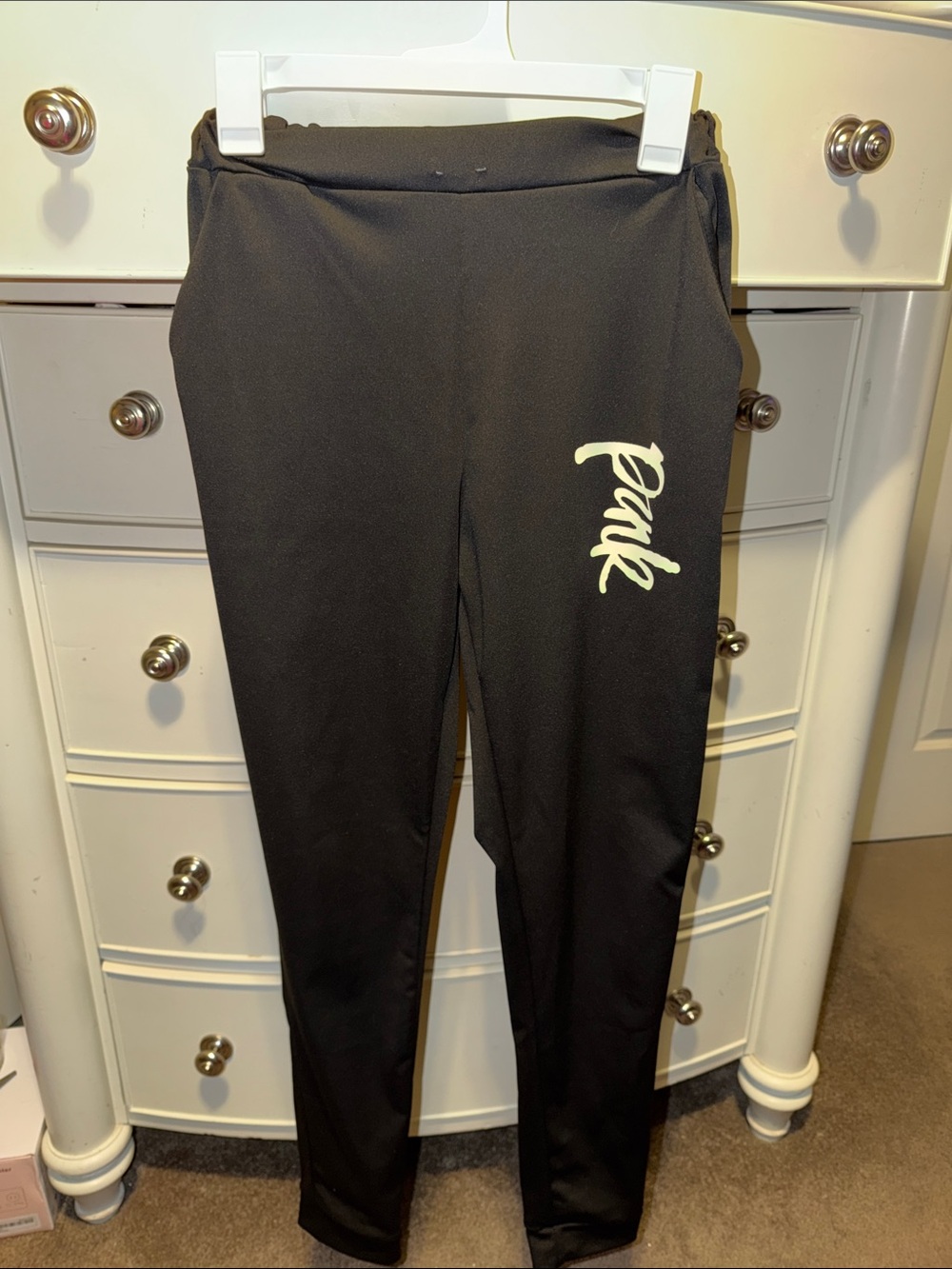 PINK Victoria's Secret Black and White Colorblock Hoodie Sweatshirt with joggers - Picture 3 of 4
